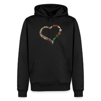 Snake Serpent Heart - Men’s Premium Organic Hoodie - black - Front - Nico (187cm)