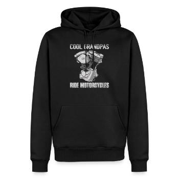Cool Grandpas Ride Motorcycles Biker Motorcyclist - Männer Premium Bio Hoodie - Schwarz - Vorne - Nico (187cm)
