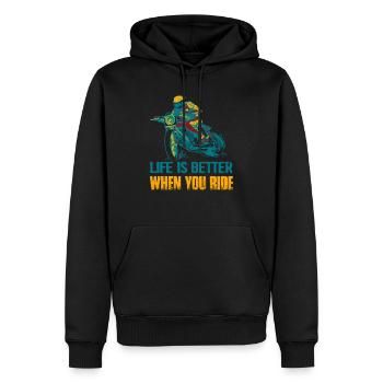 Life Is Better When You Ride Motorcycle Biker - Männer Premium Bio Hoodie - Schwarz - Vorne - Nico (187cm)
