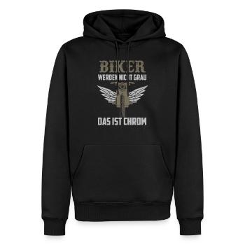 Biker werden nicht grau Das ist Chrom Motorrad Op - Männer Premium Bio Hoodie - Schwarz - Vorne - Nico (187cm)