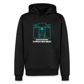 Ein Leben ohne Motorrad ist möglich Aber sinnlos! - Männer Premium Bio Hoodie - Schwarz - Vorne - Nico (187cm)