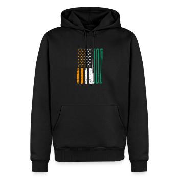 Irische amerikanische Flagge Golfspieler St. Paddy - Männer Premium Bio Hoodie - Schwarz - Vorne - Nico (187cm)