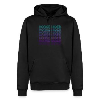 Pferd Reiter Reiten Reiten Dressur Retro - Männer Premium Bio Hoodie - Schwarz - Vorne - Nico (187cm)
