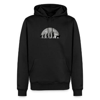 Kuvasz Evolution Lune - Sweat à capuche Premium bio Homme - noir - Devant - Nico (187cm)