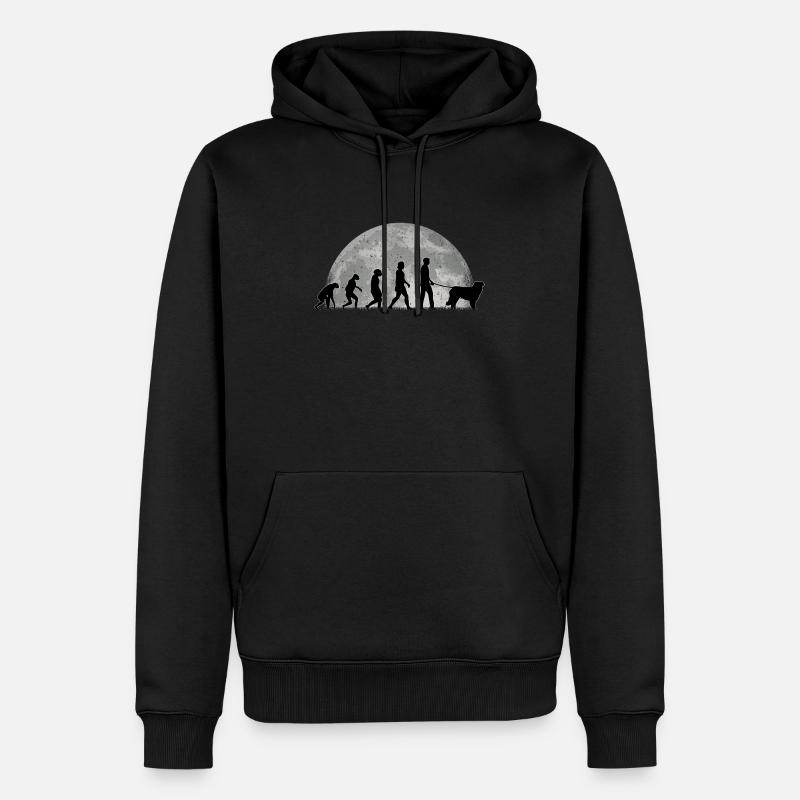 Kuvasz Evolution Mond - Männer Premium Bio Hoodie - Schwarz
