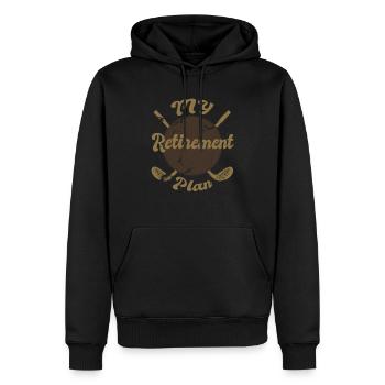 golf my retirement plan - Sweat à capuche Premium bio Homme - noir - Devant - Nico (187cm)