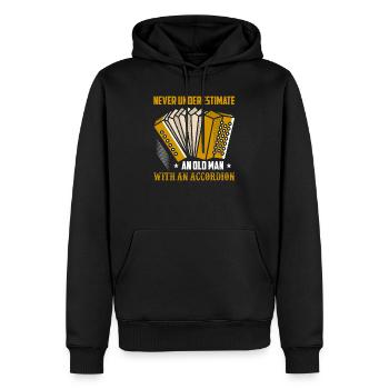 Never Underestimate An Old Man With An Accordion M - Männer Premium Bio Hoodie - Schwarz - Vorne - Nico (187cm)