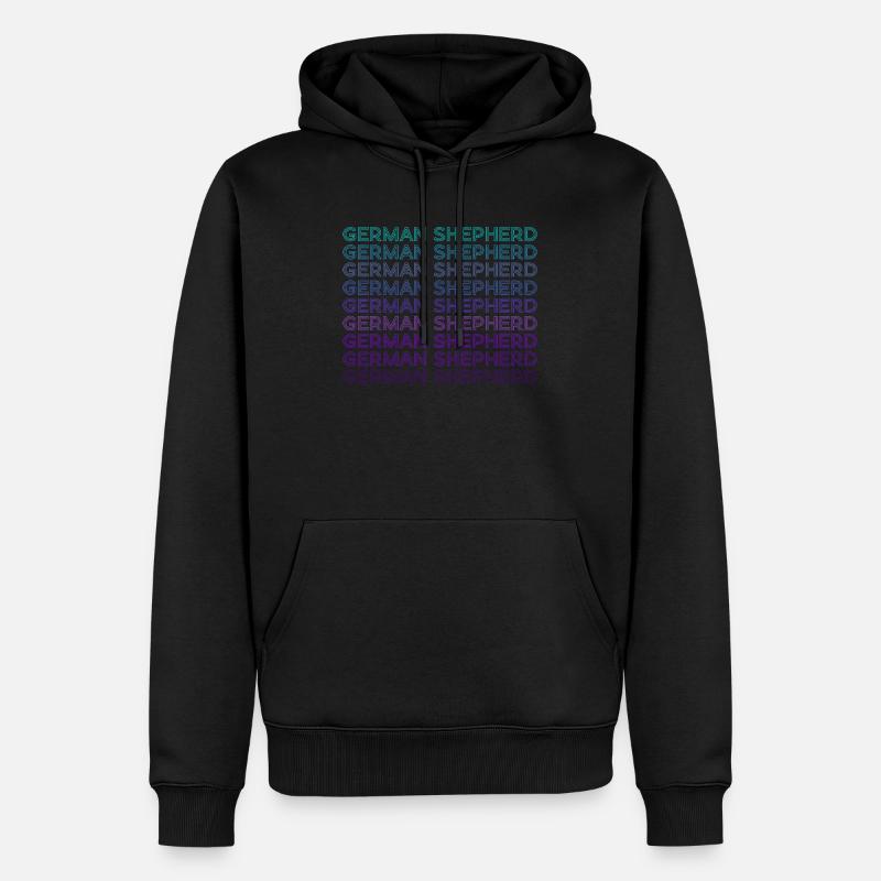 Deutscher Schäferhund Retro - Männer Premium Bio Hoodie - Schwarz