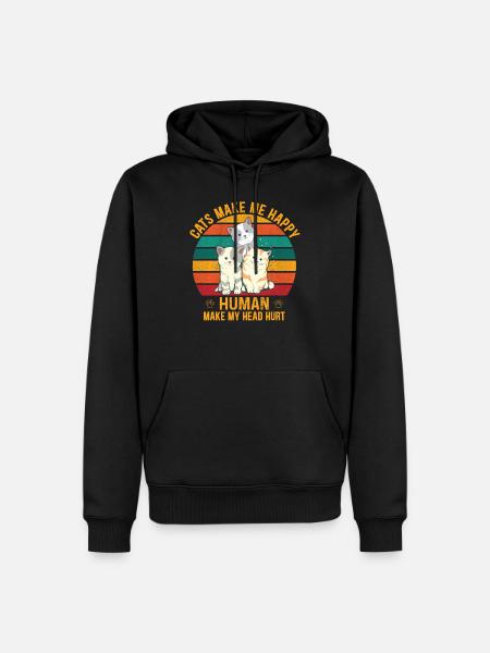 Katzen - Männer Premium Bio Hoodie - Schwarz