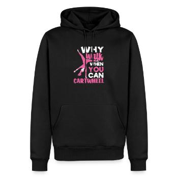 Amateurs de gymnastique tumbling Pourquoi marcher - Sweat à capuche Premium bio Homme - noir - Devant - Nico (187cm)