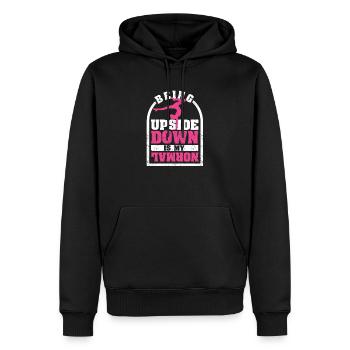 Upside Down Is My Normal Funny Love Gymnastics - Men’s Premium Organic Hoodie - black - Front - Nico (187cm)