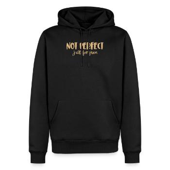 Not Perfect Just Forgiven Christian Believer - Men’s Premium Organic Hoodie - black - Front - Nico (187cm)
