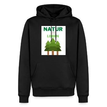 Natur ist Leben Baum Naturschutz - Männer Premium Bio Hoodie - Schwarz - Vorne - Nico (187cm)