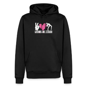 Peace Love Gymnastics Funny Rhythmische Sport - Männer Premium Bio Hoodie - Schwarz - Vorne - Nico (187cm)