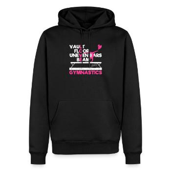 Drôle de gymnaste amateur de sol voûté - Sweat à capuche Premium bio Homme - noir - Devant - Nico (187cm)