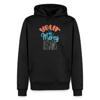 Retro Your Mercy Remains Boho Positive Religious C - Men’s Premium Organic Hoodie - black - Front - Nico (187cm)