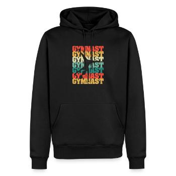 Turnerin Silhouette Gymnastik Vintage Turnerinnen - Männer Premium Bio Hoodie - Schwarz - Vorne - Nico (187cm)
