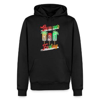 Summer Feeling - Männer Premium Bio Hoodie - Schwarz - Vorne - Nico (187cm)