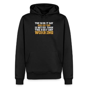 LE PIRE JOUR D’APICULTURE EST MEILLEUR QUE LE MEILLEUR D - Sweat à capuche Premium bio Homme - noir - Devant - Nico (187cm)