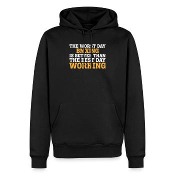 LE PIRE JOUR BMXING EST MEILLEUR QUE LE MEILLEUR JOUR W - Sweat à capuche Premium bio Homme - noir - Devant - Nico (187cm)