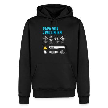 Papa von Zwillingen Gebrauchsanweisung Zwillinge - Männer Premium Bio Hoodie - Schwarz - Vorne - Nico (187cm)