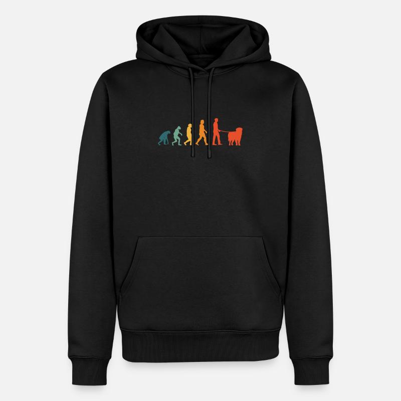 Leonberger Evolution Retro - Männer Premium Bio Hoodie - Schwarz