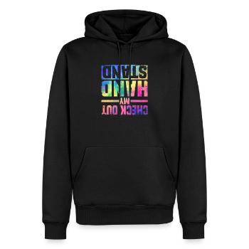 Drôle gymnastique Humour Turner Vérifiez mon - Sweat à capuche Premium bio Homme - noir - Devant - Nico (187cm)