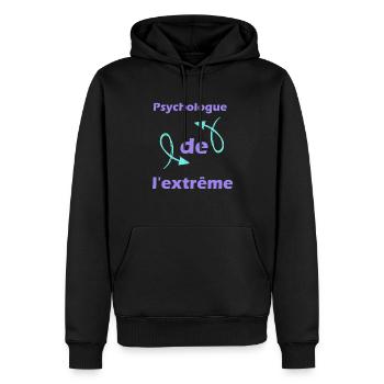 Cadeau femme Psychologue de l'extrême - Sweat à capuche Premium bio Homme - noir - Devant - Nico (187cm)