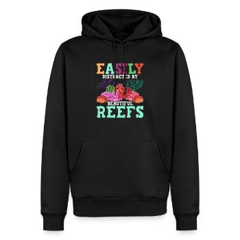 Easily Distracted By Beautiful Reefs Ocean Marine - Männer Premium Bio Hoodie - Schwarz - Vorne - Nico (187cm)