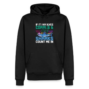 Si cela implique des coraux et des requins comptez-moi dans Ocean S - Sweat à capuche Premium bio Homme - noir - Devant - Nico (187cm)
