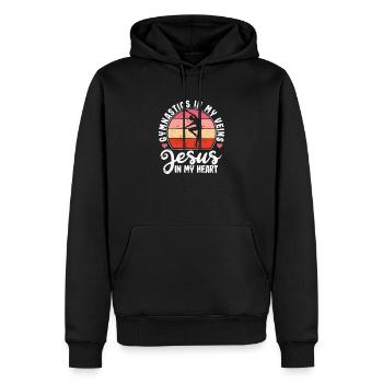 Christliche Turnerin Gymnastik in meinen Adern - Männer Premium Bio Hoodie - Schwarz - Vorne - Nico (187cm)