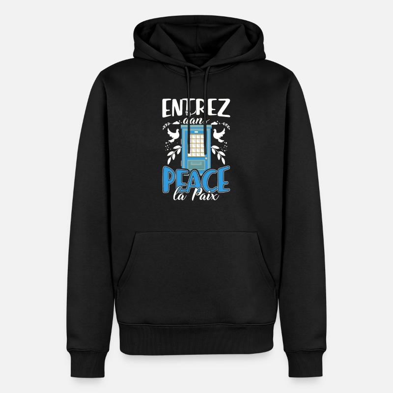 entrez dans la paix - Sweat à capuche Premium bio Homme - noir