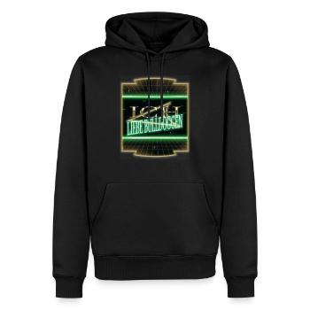 zitat geburtstagsgeschenkidee bluthund - Männer Premium Bio Hoodie - Schwarz - Vorne - Nico (187cm)