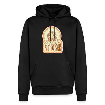Fun Be A Light For All To See Religious Christian - Men’s Premium Organic Hoodie - black - Front - Nico (187cm)