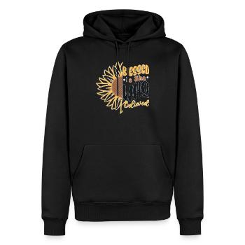 Retro Blessed Is She Who Believed Boho Religious C - Men’s Premium Organic Hoodie - black - Front - Nico (187cm)