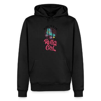 Lucky to be a Roller Girl Roller Skates - Men’s Premium Organic Hoodie - black - Front - Nico (187cm)