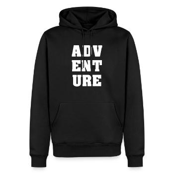 Adventure - Männer Premium Bio Hoodie - Schwarz - Vorne - Nico (187cm)