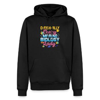 O-Fish-Ally Crazy Marine Biology Lady Scientist B - Männer Premium Bio Hoodie - Schwarz - Vorne - Nico (187cm)