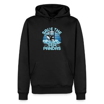 Save The Sea Pandas Marine Biology Scientist - Männer Premium Bio Hoodie - Schwarz - Vorne - Nico (187cm)