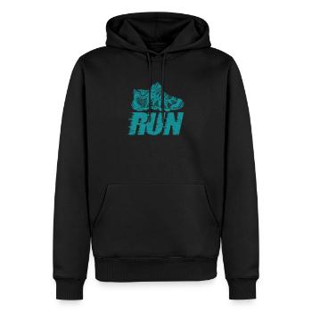Sportschuh Run Funny Running Sprint Jogging - Männer Premium Bio Hoodie - Schwarz - Vorne - Nico (187cm)
