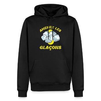 Amenez les glaçons - Sweat à capuche Premium bio Homme - noir - Devant - Nico (187cm)
