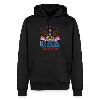 US-Land der Freien - Männer Premium Bio Hoodie - Schwarz - Vorne - Nico (187cm)