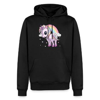 Pastell Goth gruseliges Einhorn Yami Kawaii süßer Spaß - Männer Premium Bio Hoodie - Schwarz - Vorne - Nico (187cm)