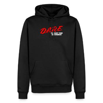 Libertarian Dare To Resist Your Government Freedom - Men’s Premium Organic Hoodie - black - Front - Nico (187cm)
