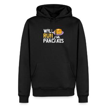 Drôle de marathonien amateur de crêpes - Sweat à capuche Premium bio Homme - noir - Devant - Nico (187cm)