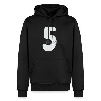 Fünf Zahl mit Lettering 5. Geburtstag - Männer Premium Bio Hoodie - Schwarz - Vorne - Nico (187cm)