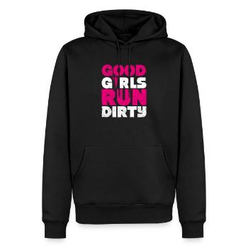 Drôle de trail running jogging runner filles bon - Sweat à capuche Premium bio Homme - noir - Devant - Nico (187cm)