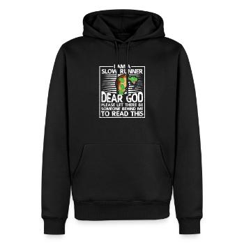 Je suis une tortue Slow Runner drôle - Sweat à capuche Premium bio Homme - noir - Devant - Nico (187cm)