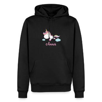 ANNA Pink Unicorn Novelty - Männer Premium Bio Hoodie - Schwarz - Vorne - Nico (187cm)