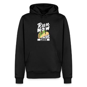 Drôle de course mexicaine Taco Jogging Run Maintenant - Sweat à capuche Premium bio Homme - noir - Devant - Nico (187cm)